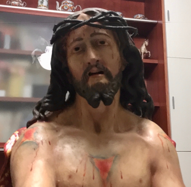 ECCE HOMO, statua lignea settecento.