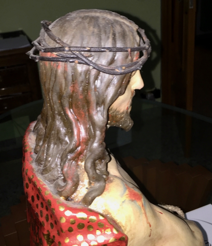 ECCE HOMO, statua lignea settecento.